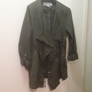 Women green jacket